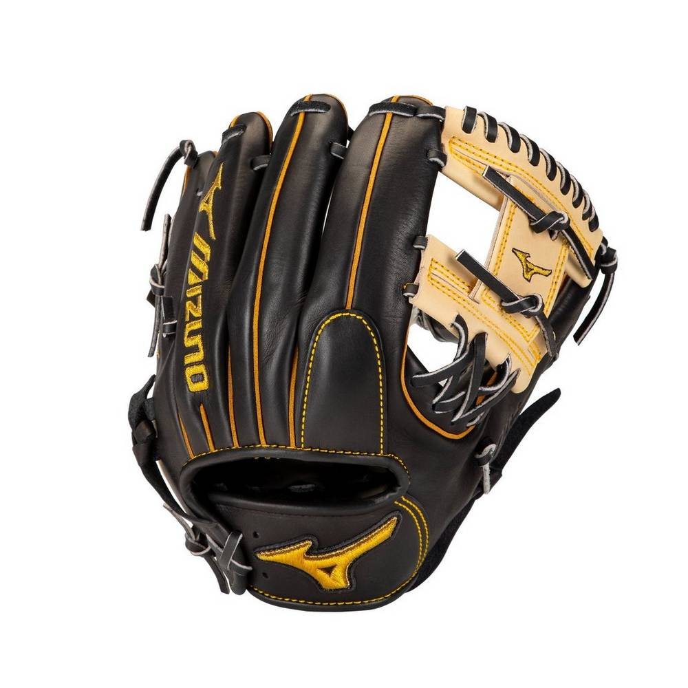 Panske Rukavice Mizuno Pro Infield 11.5" - Regular Pocket Baseball Čierne Vypredaj IKWQ10945